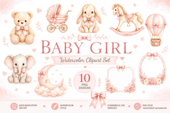 Download Baby Girl Watercolor Clipart - Baby Collection