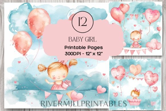 Download New Baby Girl Background Digital Papers - Baby Collection