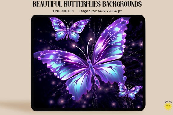 Download Purple Butterflies with Glittering Wings - Premium Bundle