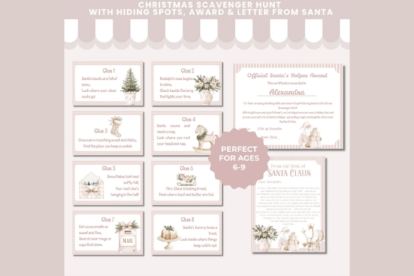 Download Pink Christmas Scavenger Hunt Game - Christmas scavenger hunt Collection